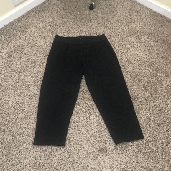 Eileen Fishee Cropped Pants Size Small Dark Charcoal Gray Organic Wool - Picture 2 of 11